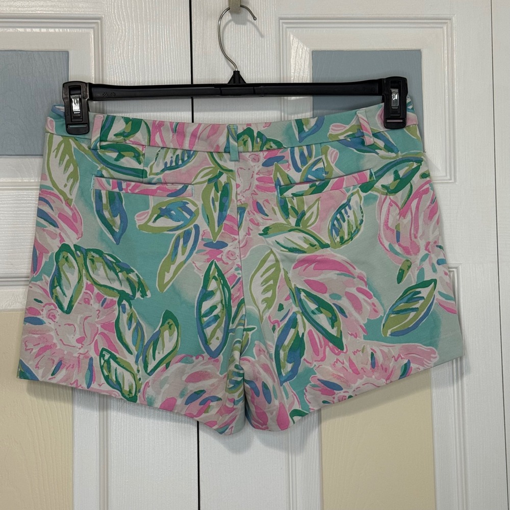 Lilly Pulitzer Callahan Floral Shorts Pink Teal Green Size 10 Style 001273 - Picture 3 of 7